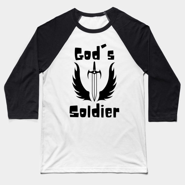 God's Soldier Bold Baseball T-Shirt by Claudia Williams Apparel